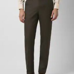 Men Slim Fit Flat-Front Trousers-image-69