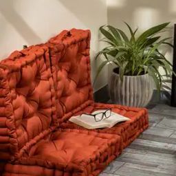 Set of 4 Square-Shaped Cushions 16"x16-19