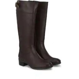 Knee-Length Boots with Buckle Closure-image-12