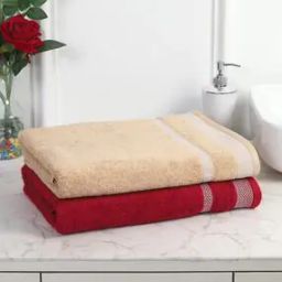550 GSM Pack of 2 Cotton Bath Towels 55" x 27"-12