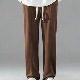 Men Pleat-Front Baggy Fit Pants-picture-47