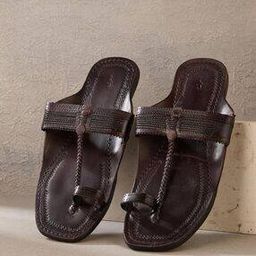 Men Toe-Ring Slip-On Kolhapuri Sandals-image-74