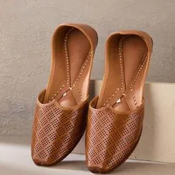 fabindia Women Slip-Ons Leather Jutties-picture-5