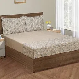 160 TC Floral Print Double XL Bedsheet with Pillow Covers-image-80