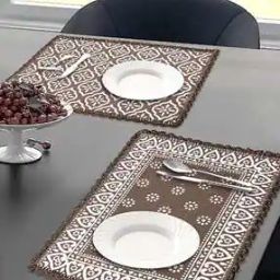 Set of 4 Crochet Antiskid Printed Table Mats-29