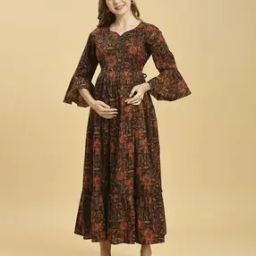 Women Floral Print Fit & Flare Dress-image-98