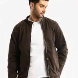Men Slim Fit Biker Jacket with Insert Pockets-15