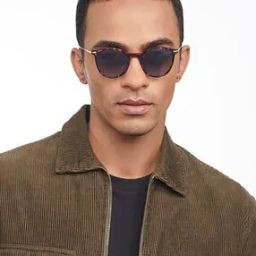 Unisex Polarized and UV Protected Round Sunglasses -JJ S14671-12