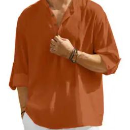 Men Mandarin Collar Short Kurta-25