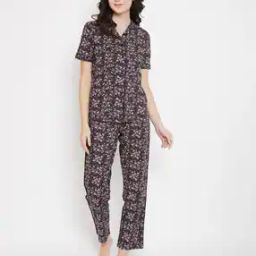 Floral Print T-shirt & Pyjamas Set-image-52
