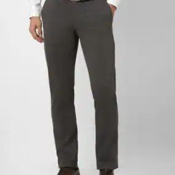 Men Slim Fit Flat-Front Trousers-image-58