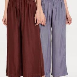 Women Pack Of 2 Solid Palazzos-image-3
