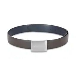Men Checked Reversible Belt with Auto-Lock Buckle Closure-image-6