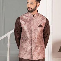 Men Paisley Print Regular Fit Nehru jacket-image-92