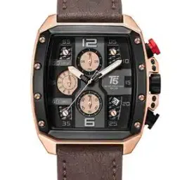 t5 Men Chronograph Watch with Leather Strap - H4141G-E-picture-28