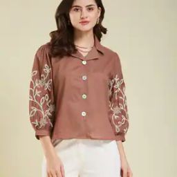Women Embroidered Regular Fit Shirt-image-31