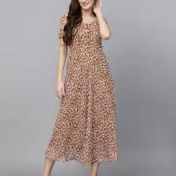 Floral Print Fit & Flare Dress-image-44