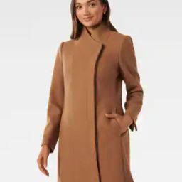Women Long Coat with Slip Pockets-image-86