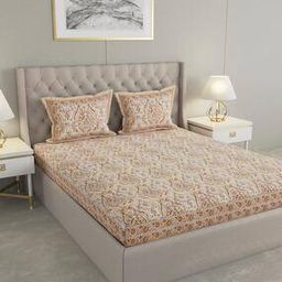 330 TC Floral Print King-Size Bedsheet with Pillow Covers-45
