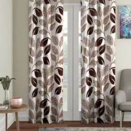 Set of 2 Leaf Print Door Curtains-43