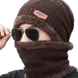 Woven Beanie with Neck Warmer-image-88