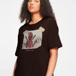 Women Graphic Print Oversized Fit Round-Neck T-Shirt-image-96