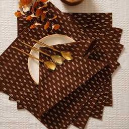 Set of 6 Leaf Print Table Napkins-1