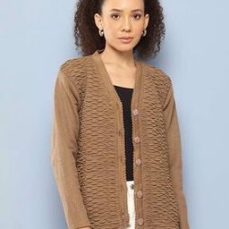 Women Woolen Cardigan with Button-Closure-image-33