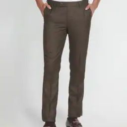 Men Patterned Dobby Regular Fit Flat-Front Trousers-image-53