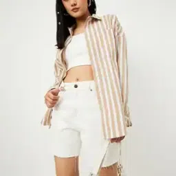 max Women Striped Oversized Shirt-picture-12