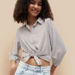 fame forever by lifestyle Women Striped Regular Fit Shirt with Full Sleeves-picture-26