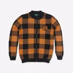 Checked Zip-Front Cardigan-image-41