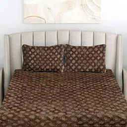 300 TC Geometric Embossed King-Size Bedsheet with Pillow Covers-picture-27