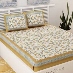 Jaipuri Traditonal Double BedSheet With 2 Pillow Cover-33