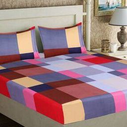 160 TC Geometric Print Bedsheet with Pillow Covers-picture-51