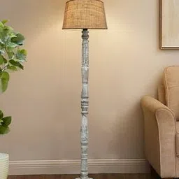Contemporary Wooden Floor Lamp with Shade-1