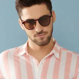 Unisex Polarized and UV Protected Round Sunglasses -VC S13972-25