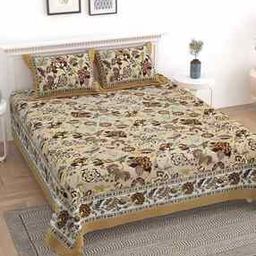 Floral Print King-Size Bedsheet with Pillow Covers-image-82
