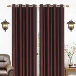 Set of 2 Glazed Finish Door Curtains-1