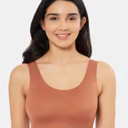 Non-Padded Non-Wired Full Coverage Skins Support Scoop Neck Cami Bra  - BRA83501-image-50