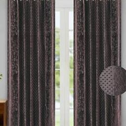 Set of 2 Room Darkening Motif Print Embossed Curtain-16