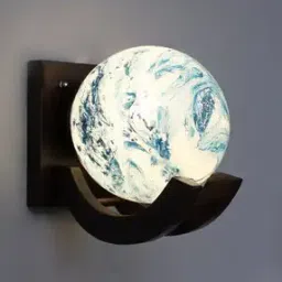 Nordic Wooden Lighting Wall Lamp with Marble Glass Shades-53