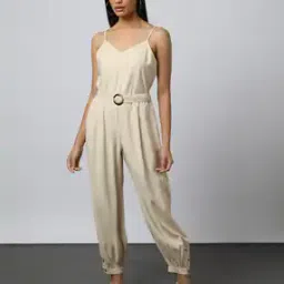 Women Strappy V-Neck Jumpsuit with Detachable Belt-picture-48