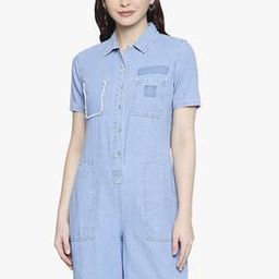 Collared Playsuit with Pockets-image-4