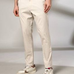 Men Flat-Front Cropped Fit Chinos-image-3