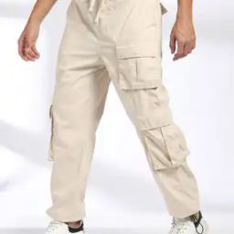 Men Flat-Front Loose Fit Parachute Pants-image-28