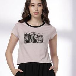 Women The West Graphic Print Regular Fit Round-Neck T-Shirt-image-10