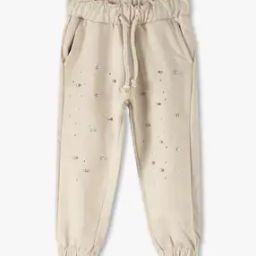 Girls Embellished Paperbag Waist Joggers-image-67