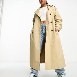 Women Relaxed Fit Midi Trench Coat-image-74