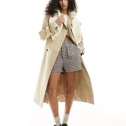 Women Double-Breasted Regular Fit Trench Coat with Tie-Up Belt-picture-11
